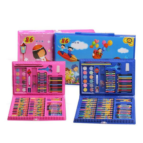 

PLAOSANSTORE Colouring Set 86 PCS Pensil Warna Crayon Set Kado Anak 86in1