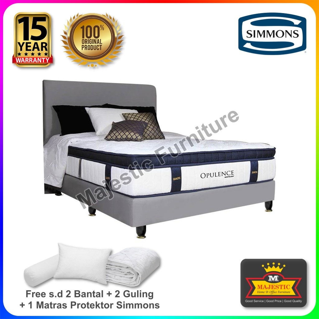 Set Spring Bed Simmons Opulence - Porto (Bonus Bantal + Guling + Matras Protektor) - 90/100/120/140/