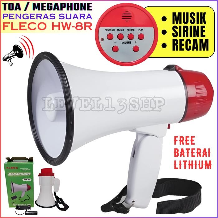 TOA SPEAKER UNTUK JUALAN KELILING Megaphone Toa Charger Fleco HW-8R Multifungs - FLECO HW-8R