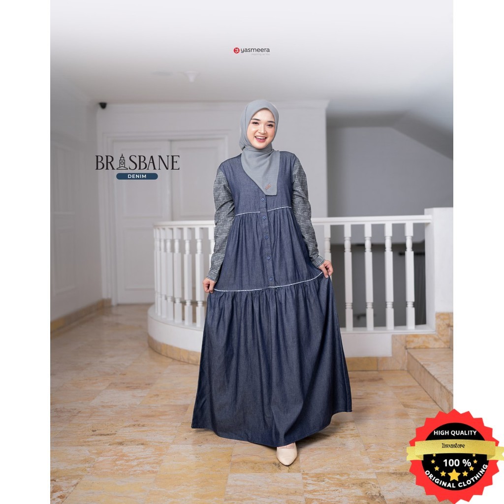 Yasmeera Couple Set Gamis Denim Wanita Kekinian Brisbane