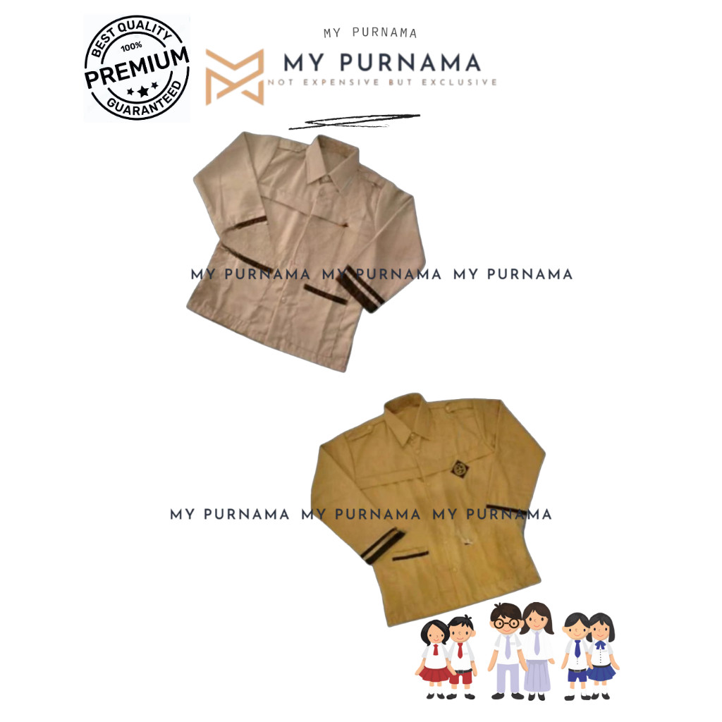 

Baju Pramuka SIAGA Lengan Panjang Kemeja Seragam Sekolah SD Coklat Kuning dan Coklat Susu - Seragam Sekolah - My Purnama