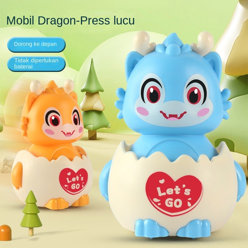 Mainan Anak Edukasi Mobil Rebound Tekan Cangkang Telur Dinosaurus, Grosir Hadiah Kecil Murah