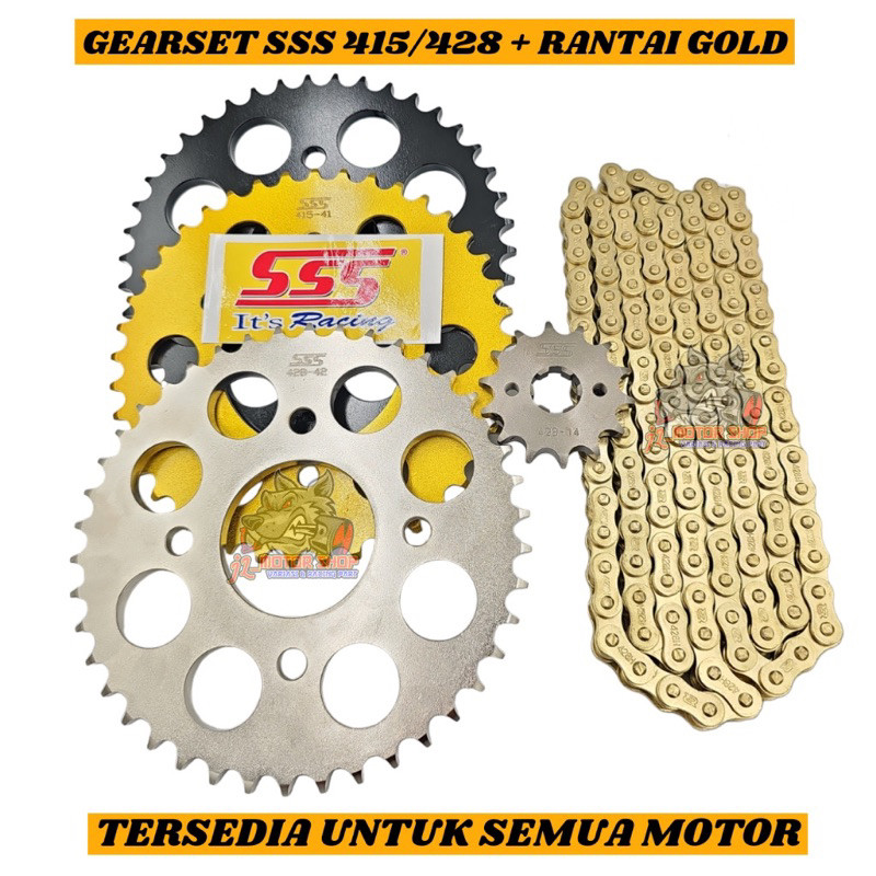ABOLAILSHOP  Gear Set Gir Set Gearset SSS 428 Satria Fu Facelift Fu 2014 Sampai 2022 Fu Barong 2005 