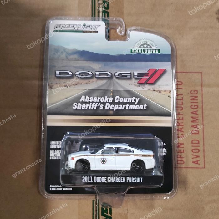 DIECAST GREENLIGHT 2011 DODGE CHARGER PURSUIT - ABSAROKA COUNTY SHERIFF MINIATUR