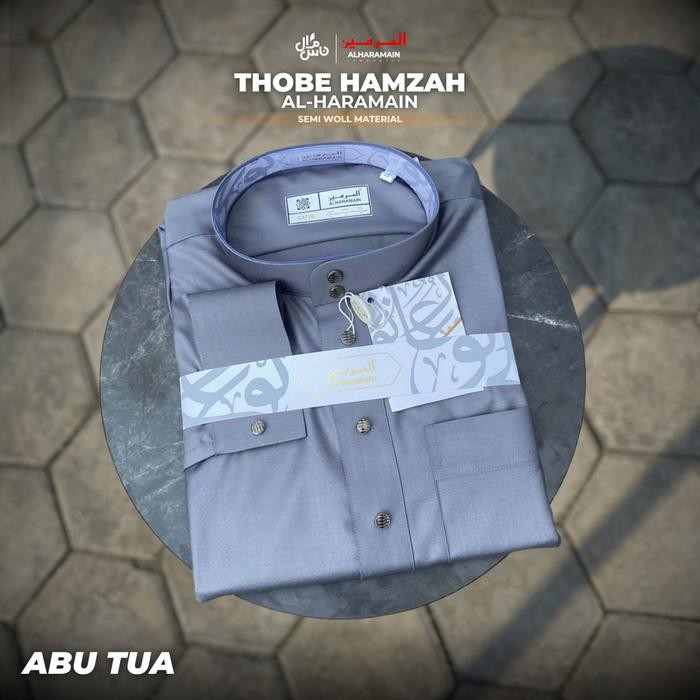 Thobe Hamzah Al Haramain Premium Lengan Manset Bahan Semi Woll