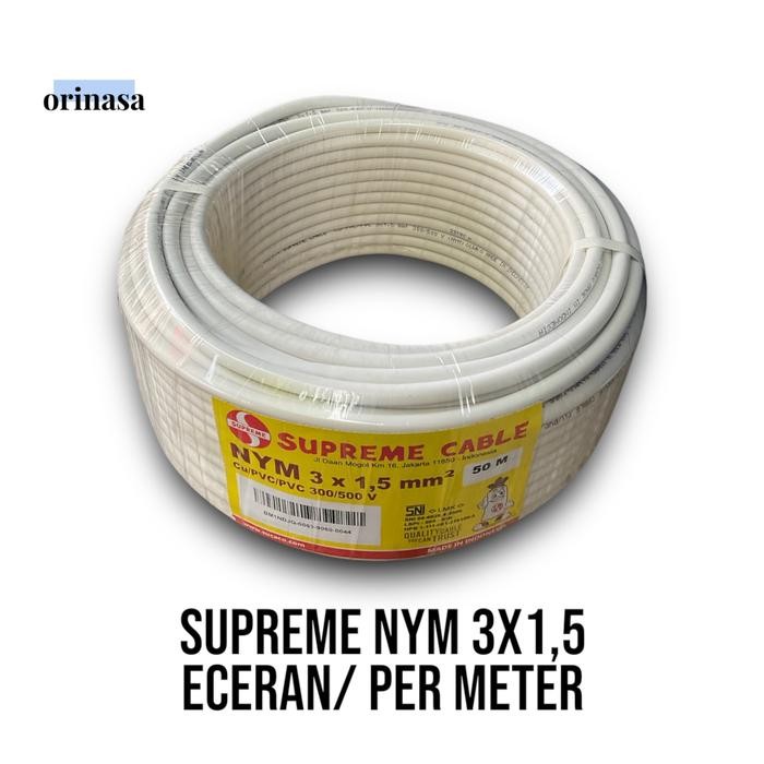 Kabel Supreme NYM 3x1.5 3x1,5 Putih Eceran Meteran Per Meter