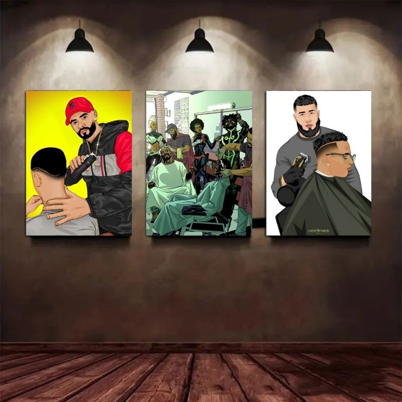 Poster Barbershop Dekorasi Hiasan Dinding Barber Shop Wall Decor Poster Kayu Barbershop Pajangan Hia