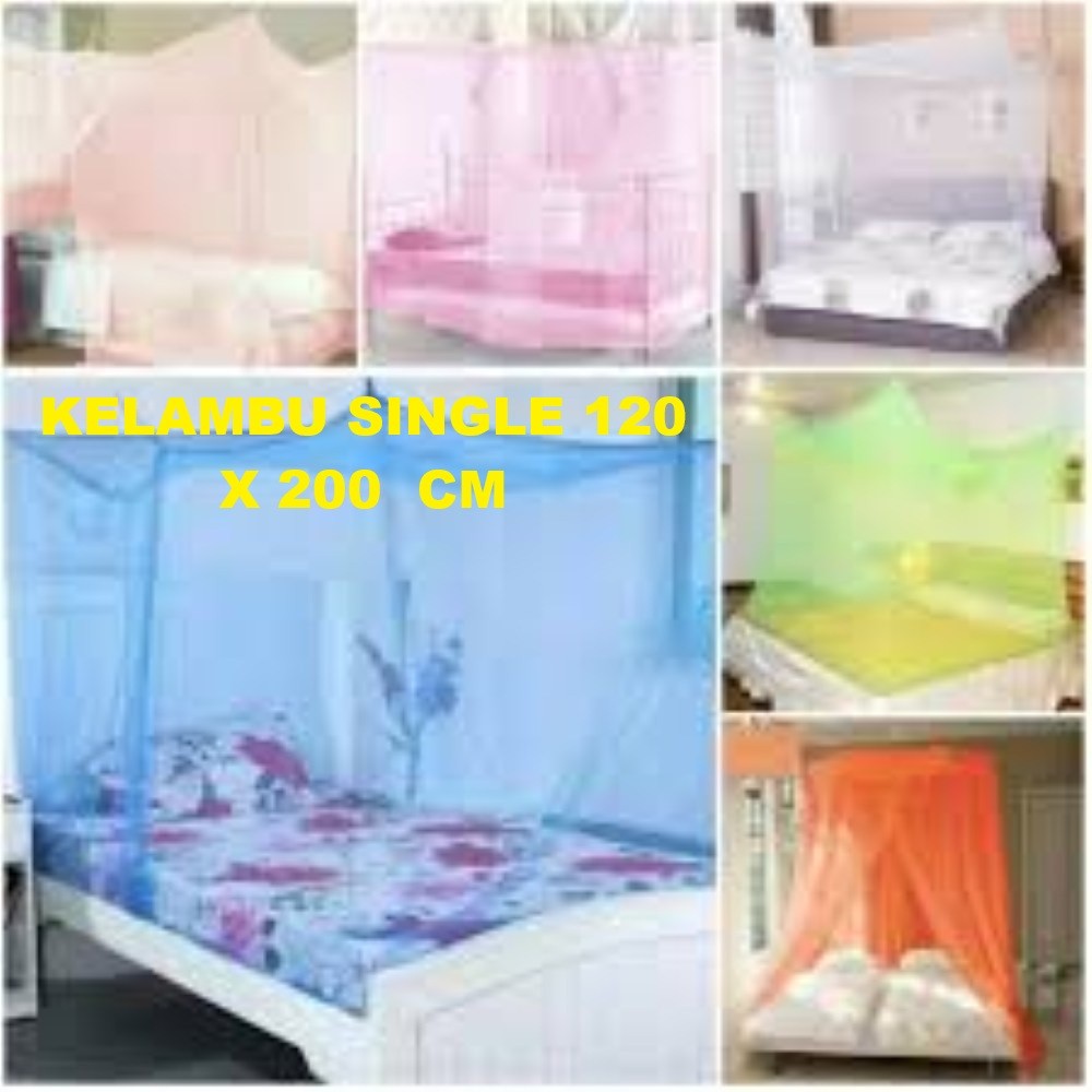 Kelambu Kotak Gantung Polos Jumbo / Kelambu Tidur Kotak / Kelambu Nyamuk Kotak