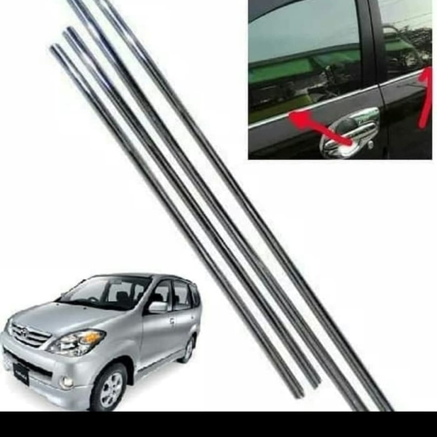 List Kaca Samping Stanlees ASG Mobil Avanza / Xenia Lama - list chrome - list kaca mobil avanza
