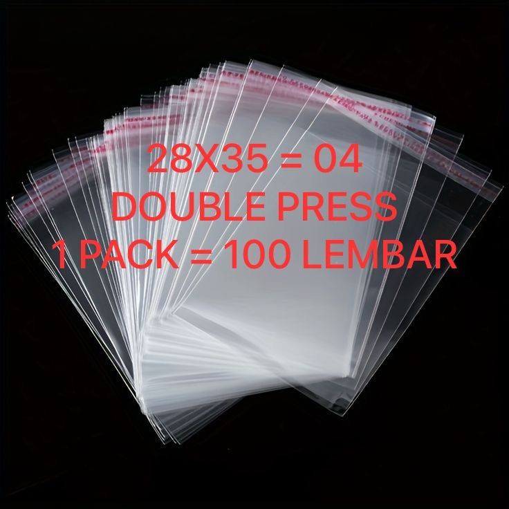 

28x35 PLASTIK OPP 04 15 MICRON ISI 100PCS | PLASTIK PACKING BAJU GARMEN OPP SEAL