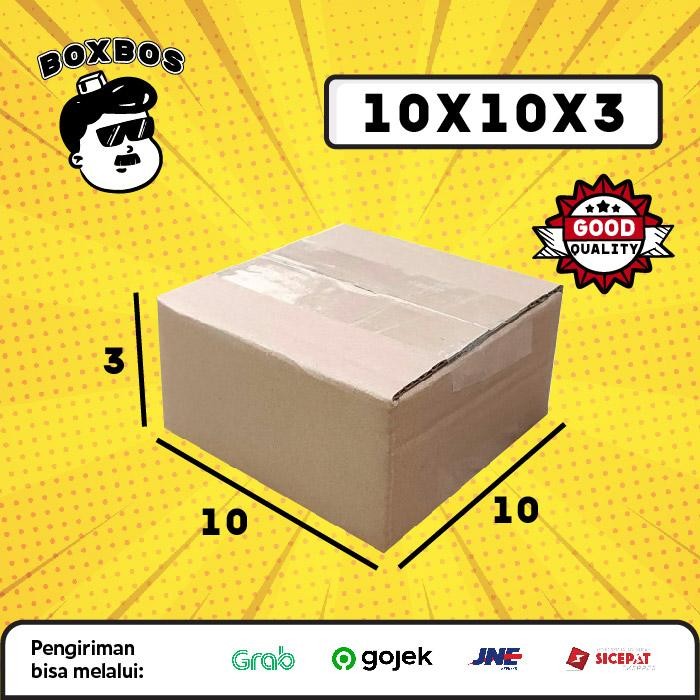 

KARDUS BOX uk 10x10x3 CM Kotak Packaging Corrugated SHEET POLOS