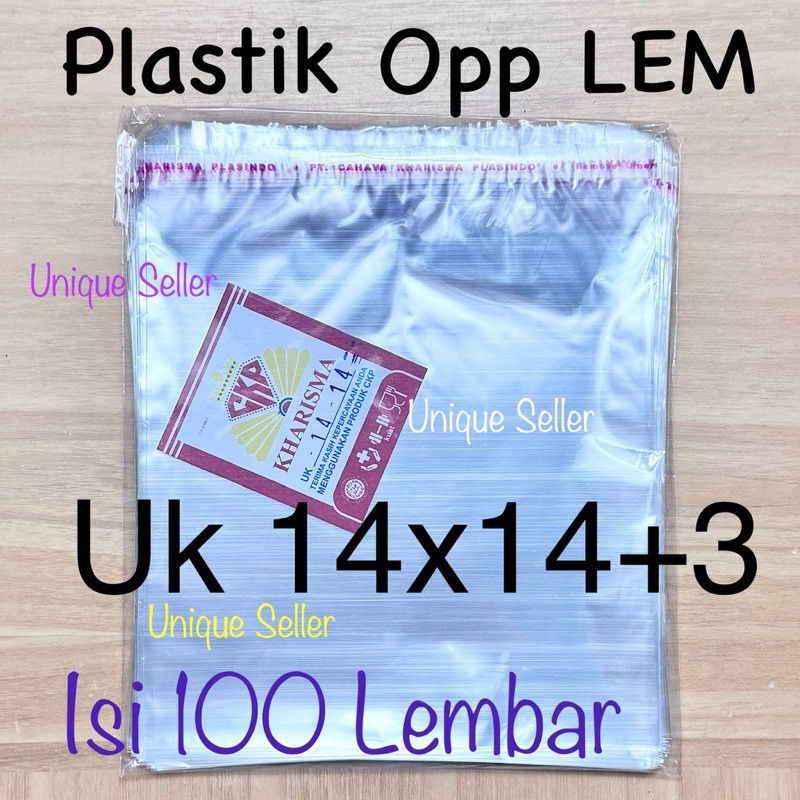 Plastik Opp Roti Kerupuk (SEAL/LEM) 14x14 cm isi 100 / Kantong Plastik Opp Kerupuk Seal 14x14cm / Pl