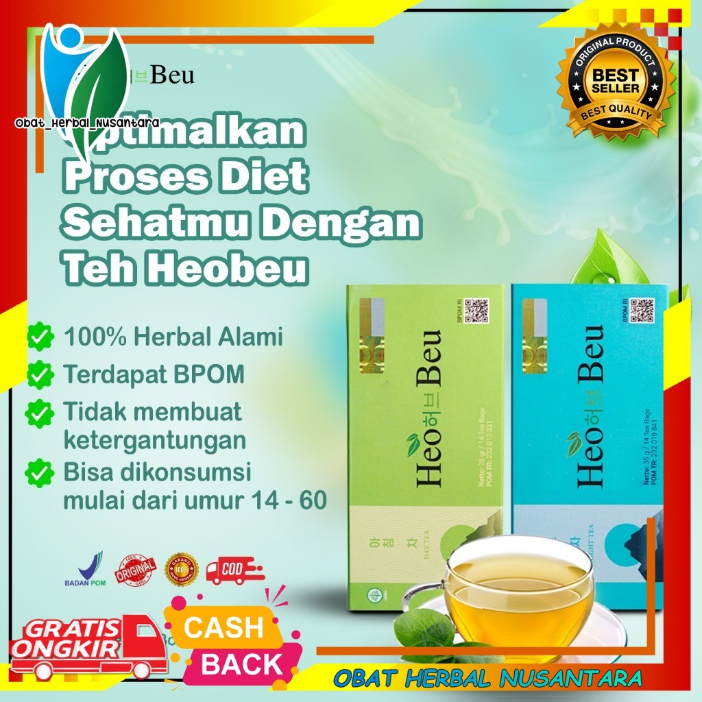 

Heo Beu Slimming Tea / Teh pelangsing ORI 14pcs/Box 1 Paket Day + Night Tea