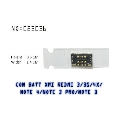 CON BAT REDMI 3 REDMI 4X 3S 3 PRO 3X NOTE 4 NOTE 3 KONEKTOR BATRE DI MESIN CONNECTOR BATERAI IN ON B