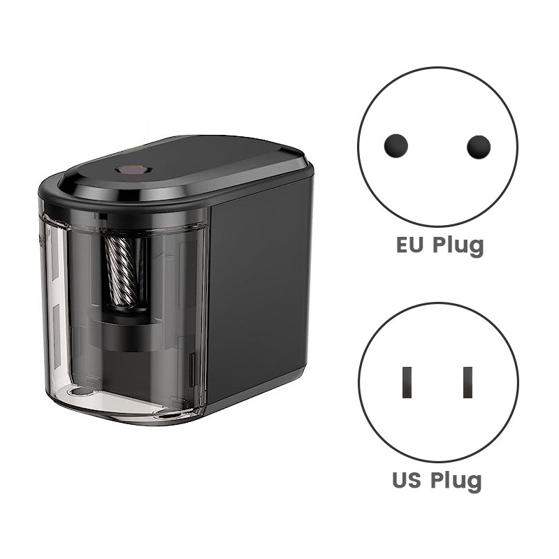 

Electric Pencil Sharpener Heavy-Duty Auto Pencil Sharpener For No.2(6-8Mm) Pencils In School/Office With Adapter EU Plug