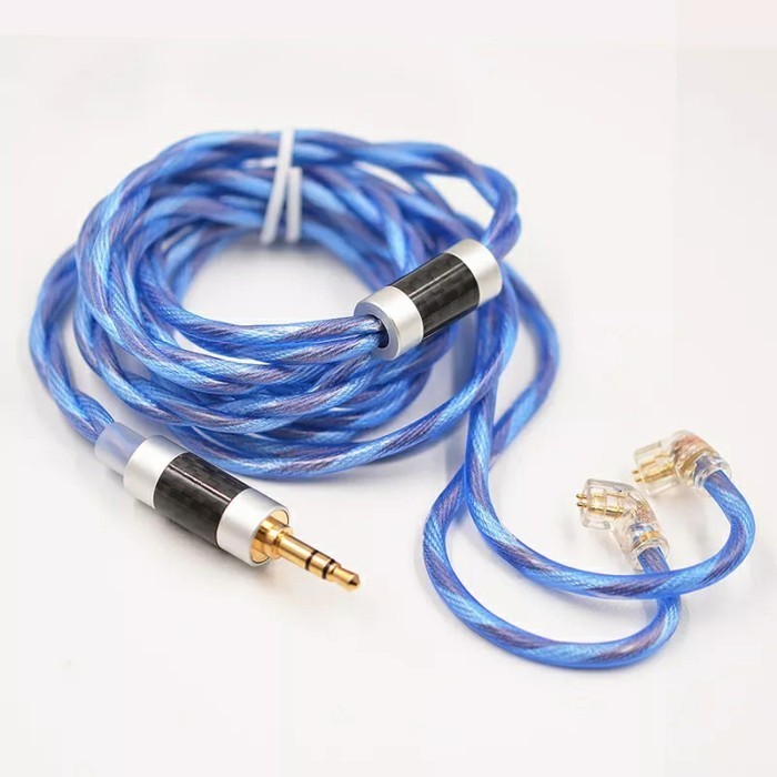 Promo[New] KZ Tough Kabel Upgrade Cable 498 Core OCC OFC Copper Silver Plated - Biru