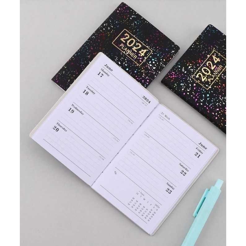 

QNSHP MINKYS Buku Catatan Harian 2024 Notebook Planner 365 Days Glitz - MK20