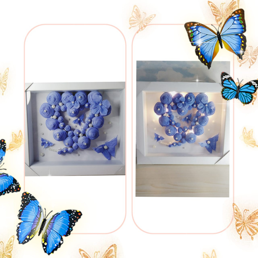 SR35G Kado Bingkai Bunga Mawar Kering Bisa Flowers In Frame Termurah  Kado anniversary / Kado ulang 