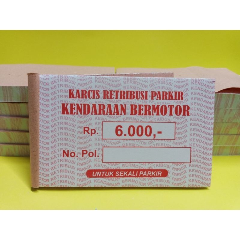 

KARCIS PARKIR NOMINAL 2 RIBU, 4 RIBU, 6 RIBU, 7 RIBU, 15 RIBU,TANPA NOMINAL