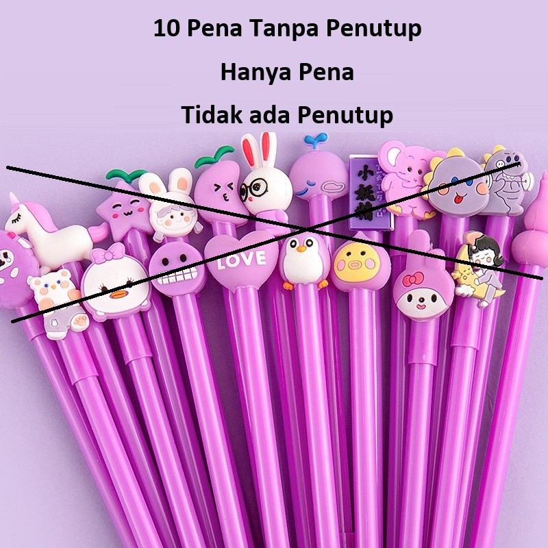 

Set 10 Pena Tanpa Penutup Tinta HItam Gel GM-ST0585