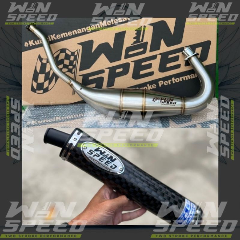 Knalpot Racing Ninja R, SS & RR Original Winspeed silincer Carbon Catur Glossy CNC Chamber Stainless