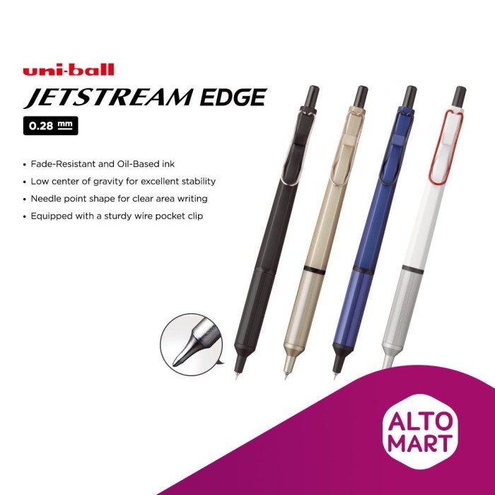 

[New]PROMO Uni Ball Jetstream EDGE SXN-1003-28 Ballpoint Pen 0.28 mm UniBall - 0.28 mm, Black