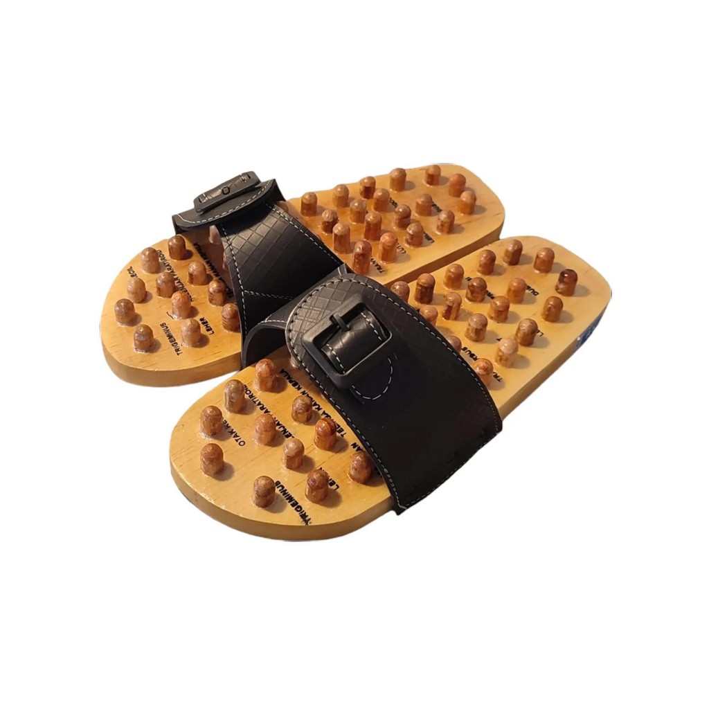 Sandal Kesehatan / Sandal Refleksi / Sandal Kayu Rematik Tubuh Leher Menyembuhkan Therapy Terapi Rem