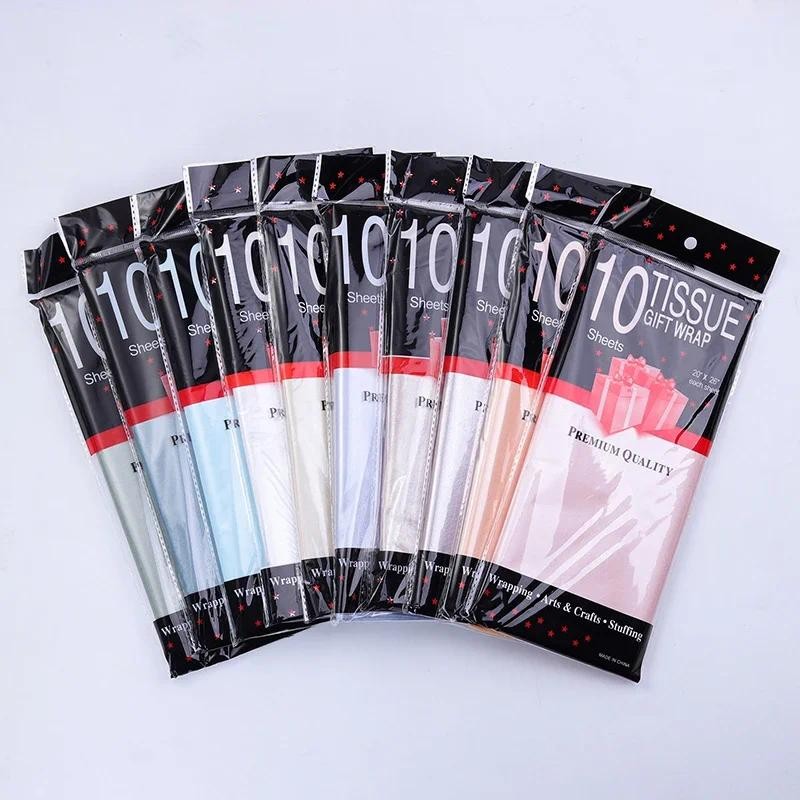 

Metallic Color and Pearl Color 50*66cm 10 Sheets Tissue Paper DIY Handmade Craft Paper Flowers Gift Packing Wedding Supplies