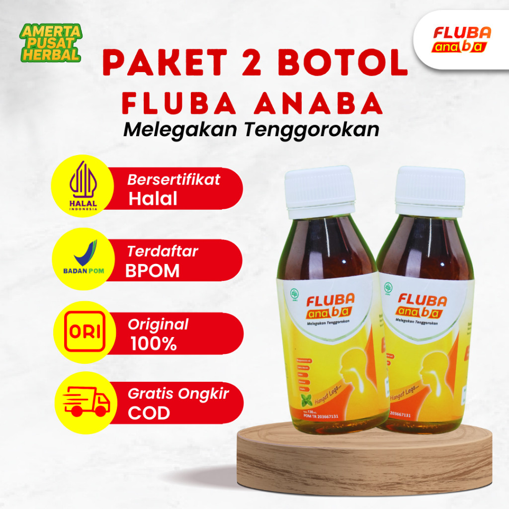 

[ PAKET 2 BOTOL ] FLUBA ANABA 130ml Madu Herbal Membantu Meredakan Batuk dan Hidung Tersumbat