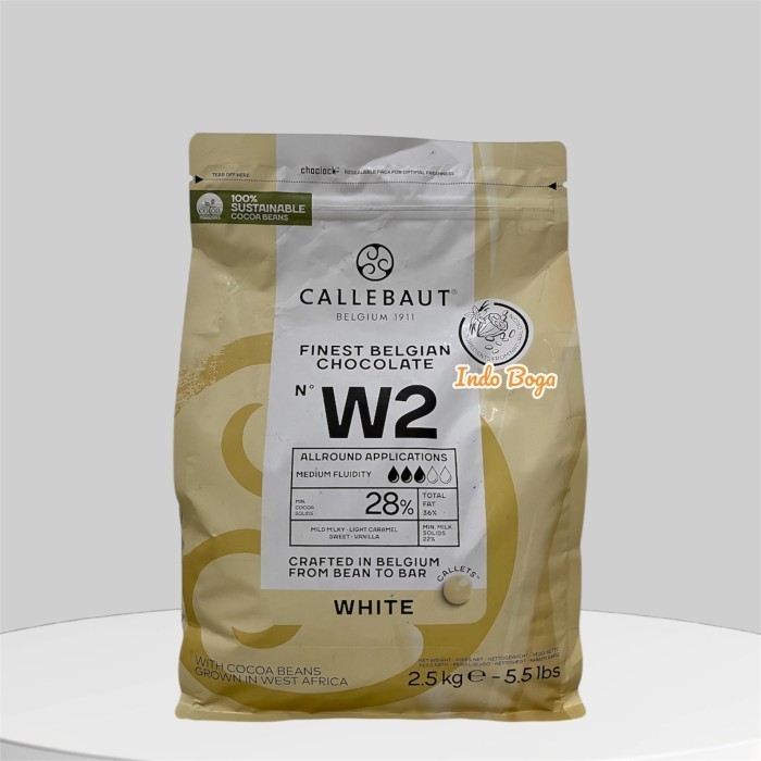 

CALLEBAUT WHITE CHOCOLATE W2 REPACK - chocolate couverture callets