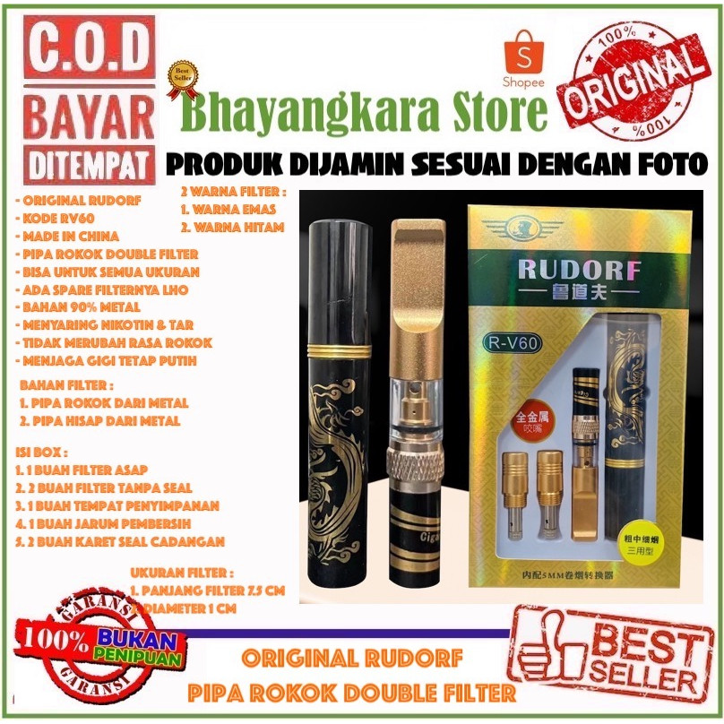 ORIGINAL RUDORF RV60 PIPA FILTER SARINGAN ASAP PERMANEN DUA KALI PENYARINGAN MUAT SEMUA UKURAN