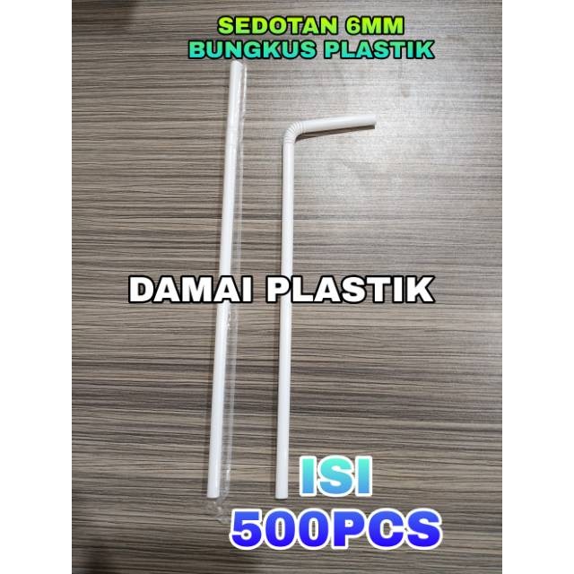 SEDOTAN MINUMAN Sedotan Plastik Steril Hitam Bungkus Kertas Putih Tekuk 5mm 24cm isi 500 pcs Bengkok