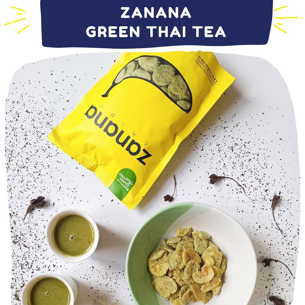 

Zanana Chips Green Thai Tea | Keripik Pisang Bumbu Rasa Greentea
