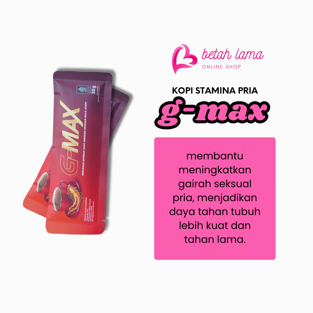 

G-MAX Coffee Kopi Ginseng Stamina Pria Tahan Lama Ecer 1 Sachet