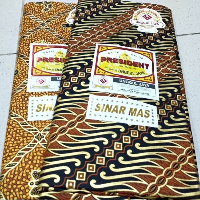 LarisTerus-Kain Panjang Batik Prada Emas/Kain Batik Prada Sidomukti - Lereng