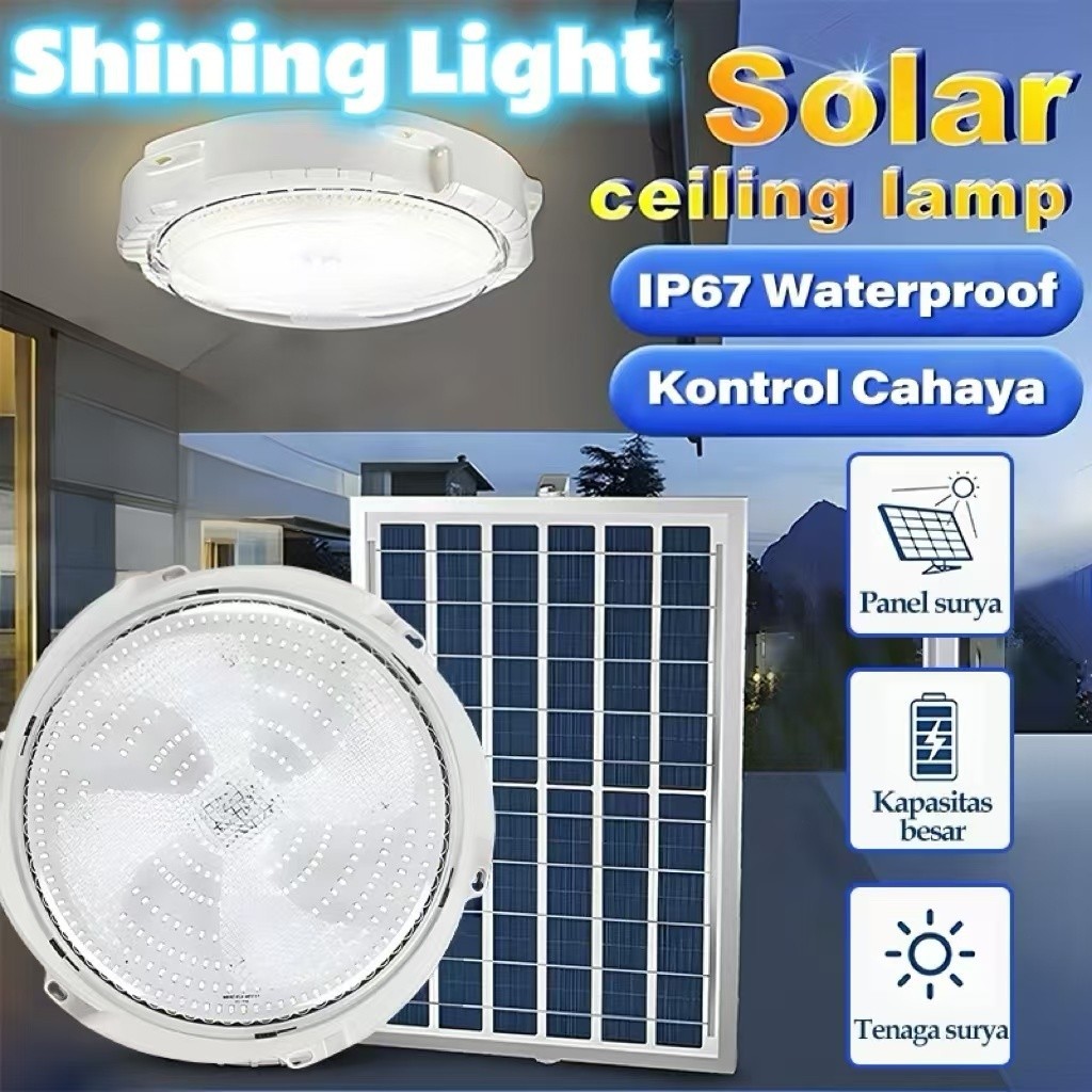 Solar Ceiling Lampu 100W /200W Lampu Langit-langit Surya LED Modern Lampu Plafon Beranda Tenaga Sury