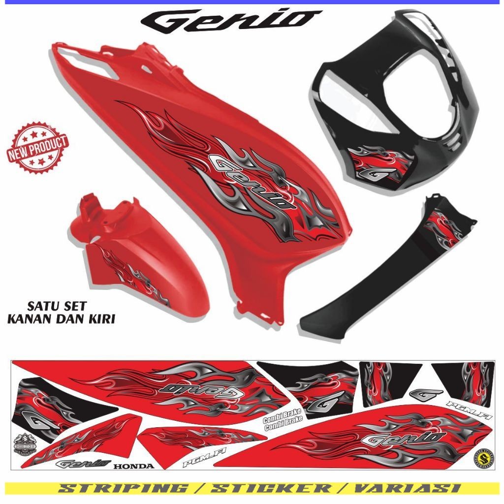 STRIPING MOTOR STIKER MOTOR GENIO / STRIPING VARIASI GENIO / STIKER TERLARIS