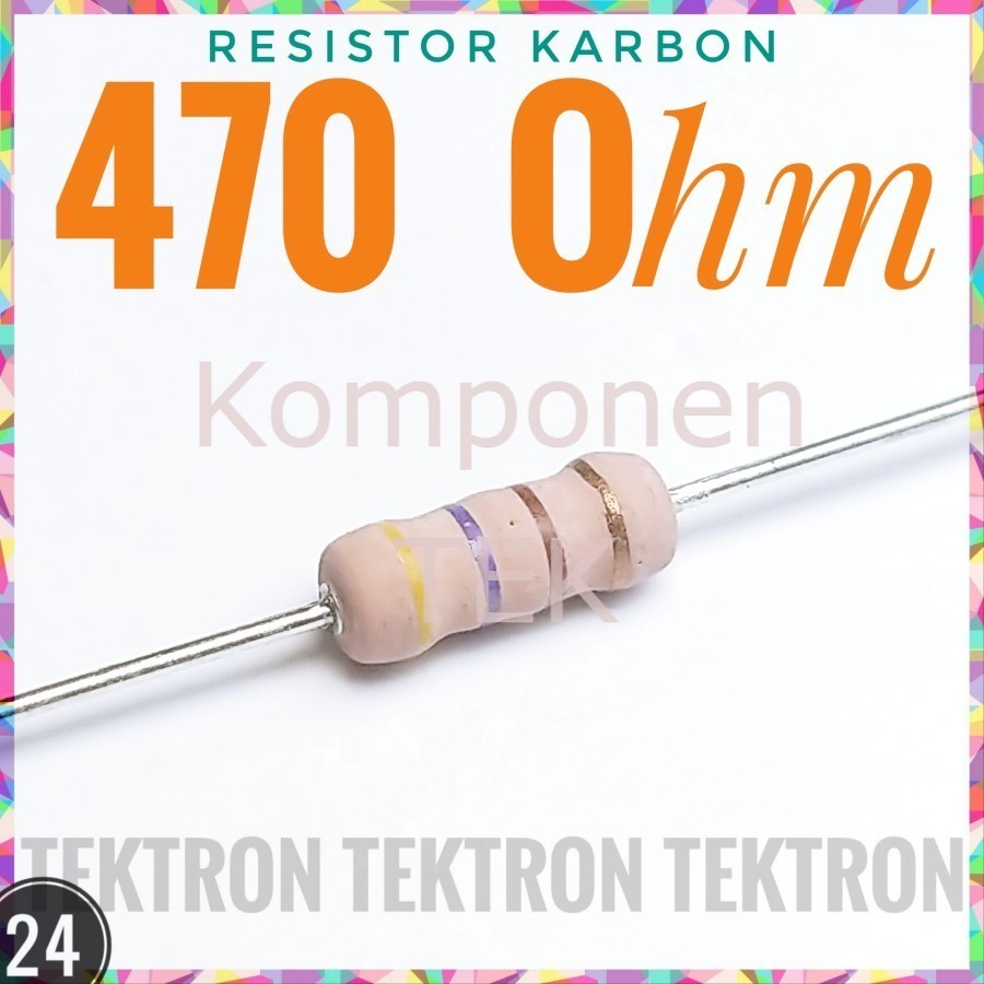 RESISTOR Karbon 471J 470ohm 470R 470 ohm 1/2watt 5% High Temp 471 0.5W 1/2W
