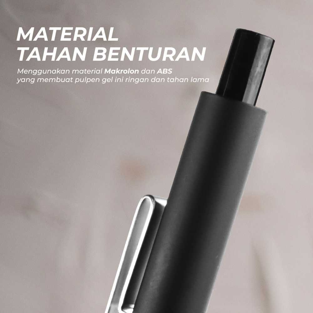 

AJSSHOP Kaco MIDOT Pena Pulpen Gel 0.5mm Soft Touch Metal Clip Tinta Hitam - KCM4
