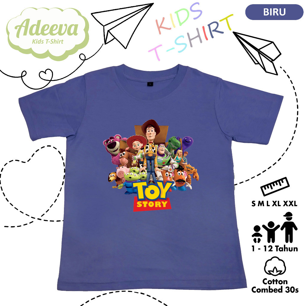 Kaos Anak Karakter Toy Story Usia 1-12 Tahun Baju Anak Toy Story Laki-Laki dan Perempuan