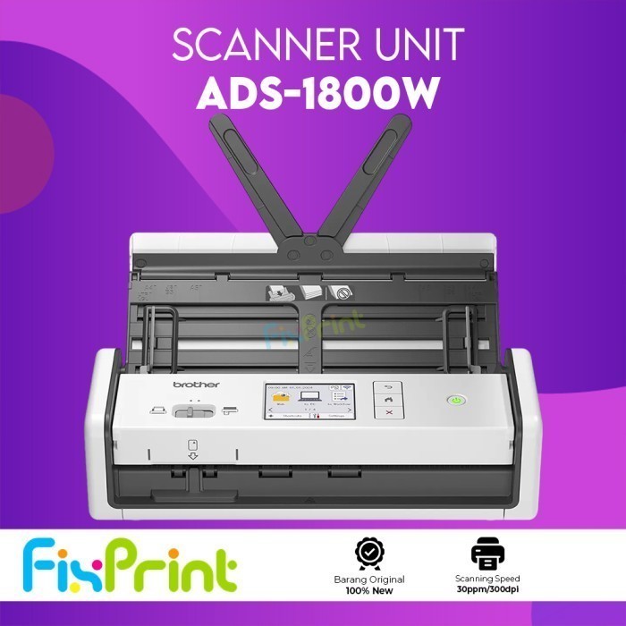 FixPrint Scanner Dokumen ADS 1800W Scanner ADS-1800 Mesin Portable Scanner Document ADS1800 Duplex A