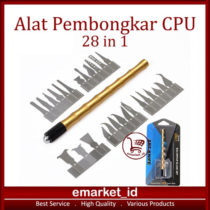 

Art Knife 28 in 1 / Alat Pembongkar CPU / BGA Repair Blade Set