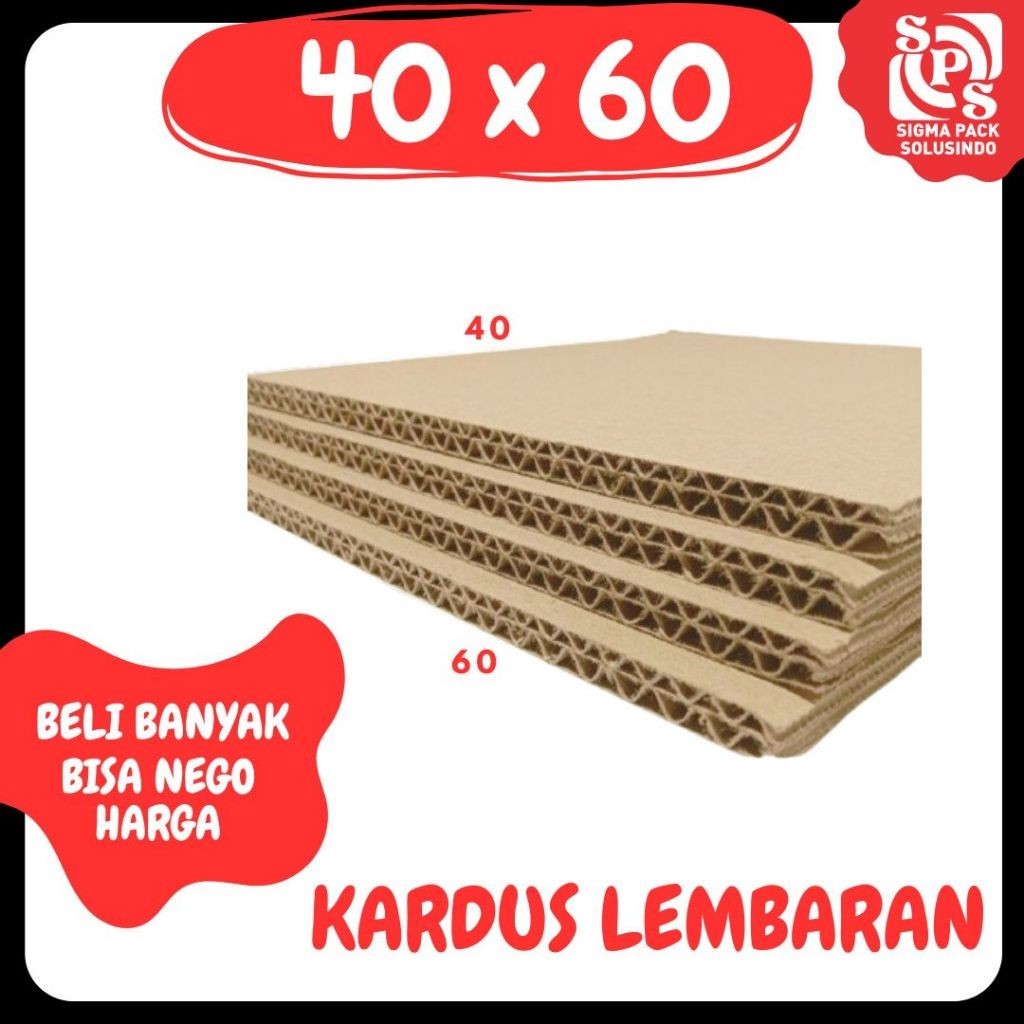 

Kardus Lembaran 40x60 / 30x60 / 20x60 / 10x60 Sheet Polos Double Wall Coklat Karton Warna MEDIAPACK