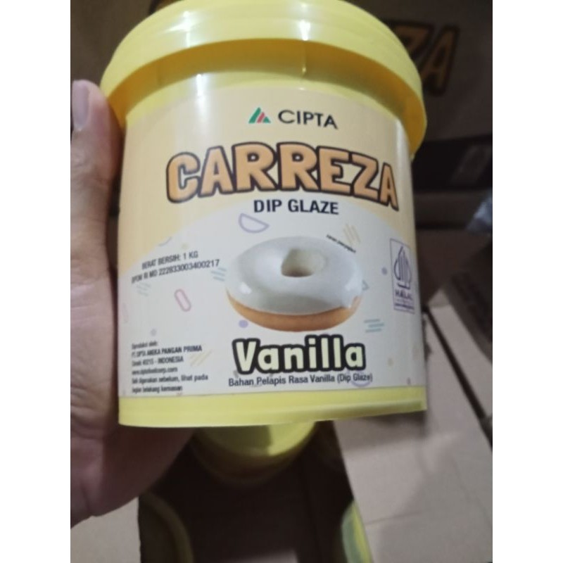 

Carezza Dip Glaze 1kg Rasa Vanilla Murah Ekonomis olesan Donat atau Roti Bakar