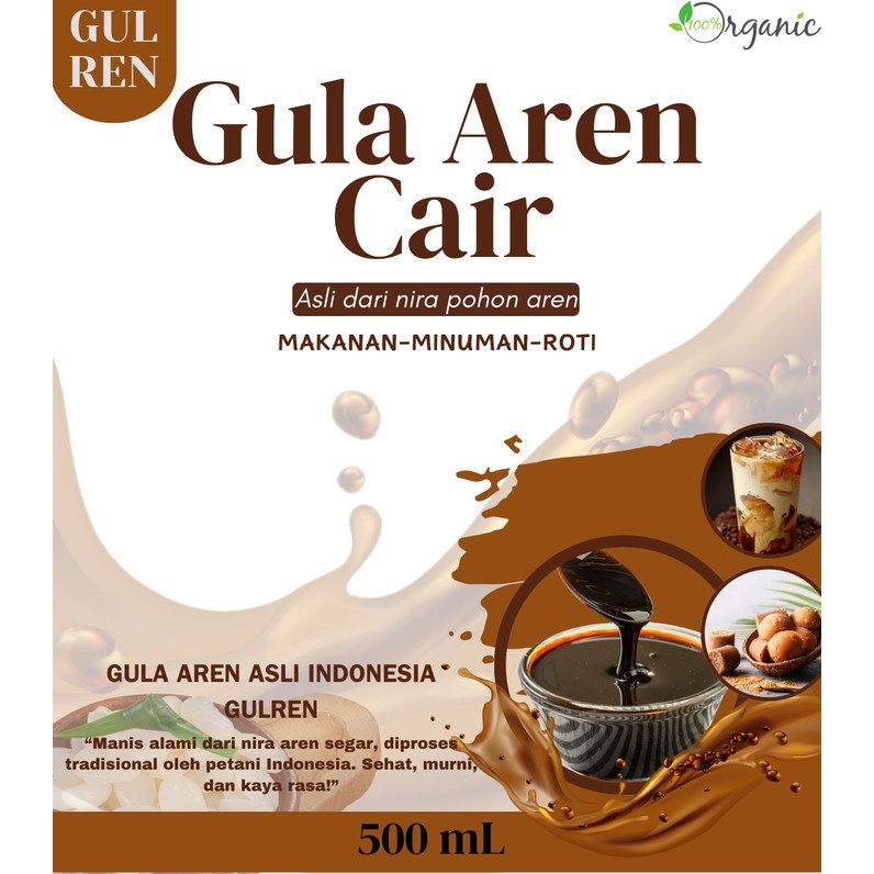 

Gula Aren Cair Organik Murni Premium Asli 100% / Syrup Liquid Palm Sugar Pure Organic - 100ml