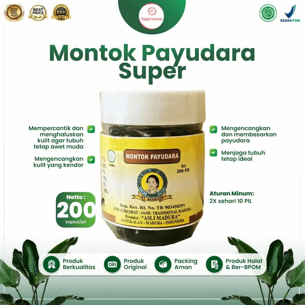 

Segerwaras- Jamu Herbal Pembesar dan Pengencang Payudara- Pil Montok Payudara