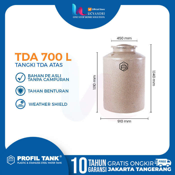 Tangki Air Plastik Profil Tank 700 Liter TDA