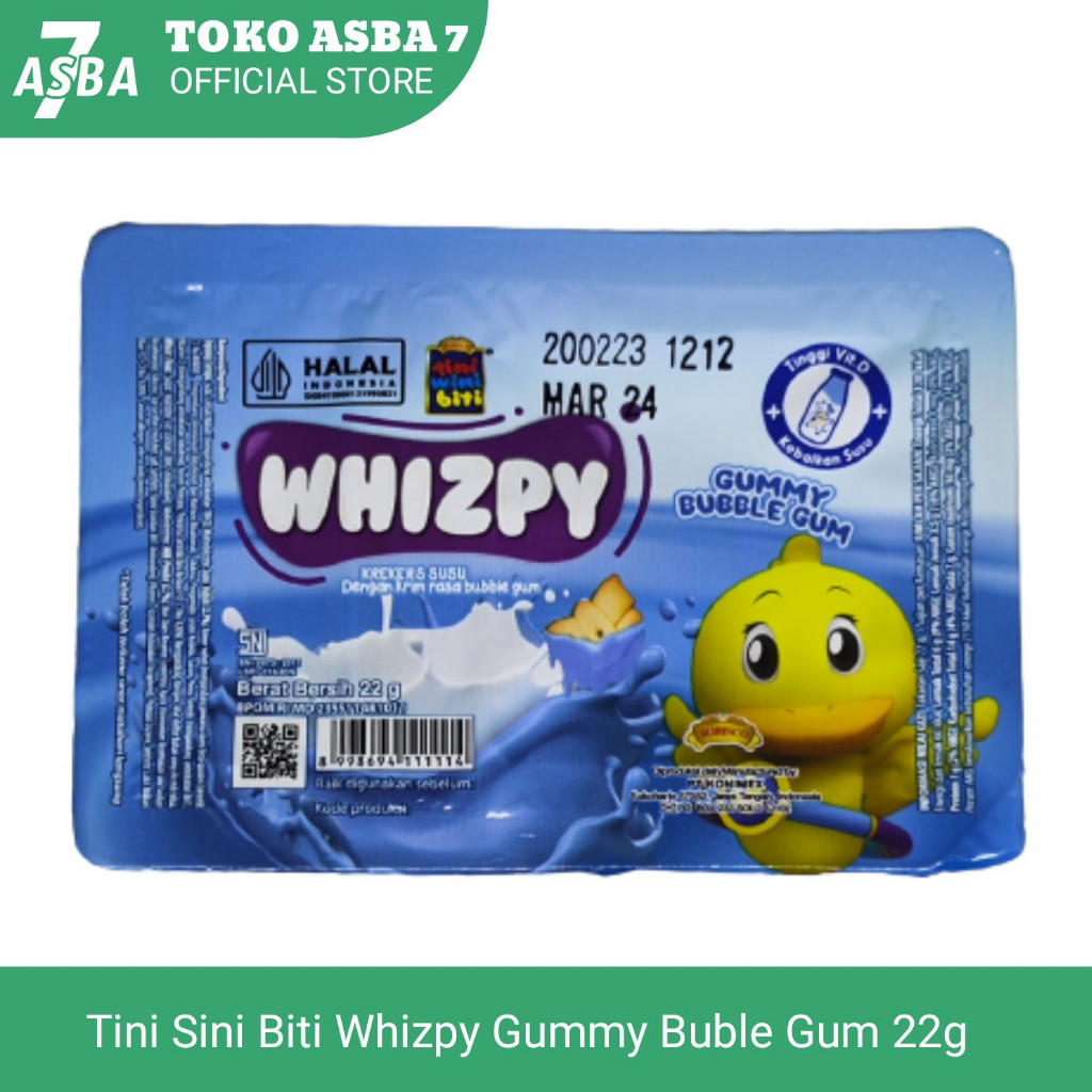 

TINI WINI BITI WHIZPY GUMMY BUBBLE GUM 22G