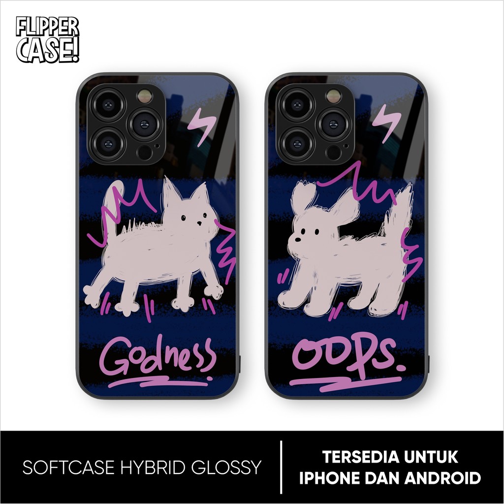 Casing HP Glossy Couple Anjing Kucing Android & iPhone 7/8/xr/x/xs/11/12/13/14/15/16plus/pro/max