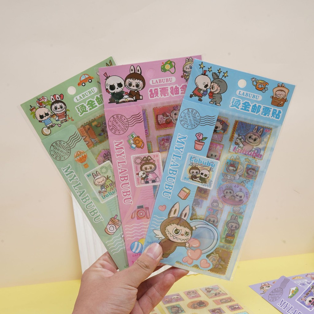 

Stiker Labubu - Sticker Labubu Premium - Motif Perangko Lucu - Isi 2 lembar - DIY - Mainan Anak